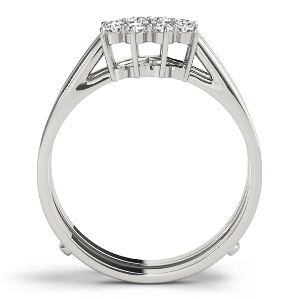 Curved Wraps & Inserts Wedding Bands (0.16 ct. tw.), Side view in white gold or platinum