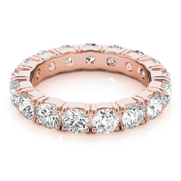 Eternity Wedding Band (2.4 ct. tw.), On hand view in rose gold