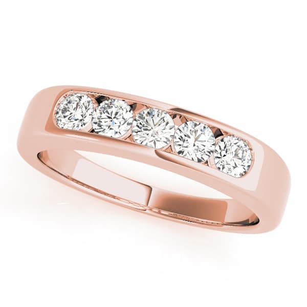 Channel Set Wedding Bands (1 ct. tw.), Front view in rose gold