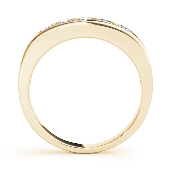 Channel Set Wedding Bands (1 ct. tw.), Side view in yellow gold