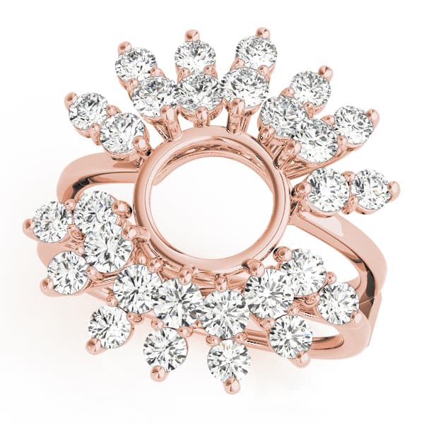 Wraps & Inserts Wedding Band (0.98 ct. tw.), Front view in rose gold