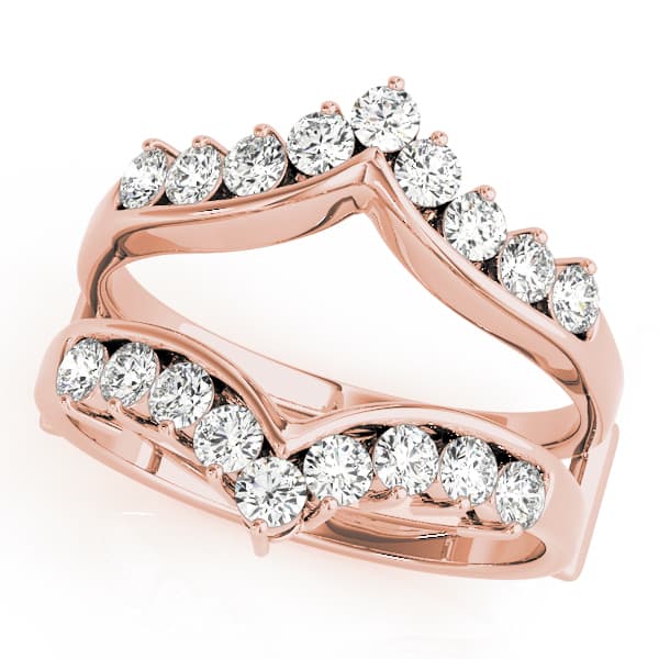 Chevron Engagement Ring Enhancer, style 81460, Front view in rose gold