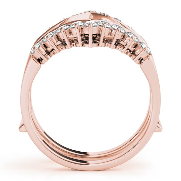 Chevron Engagement Ring Enhancer, style 81460, Side view in rose gold