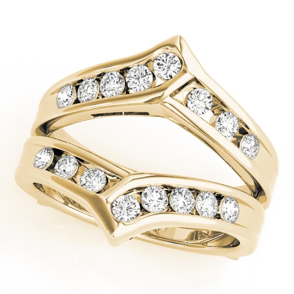 Channel Set Wraps & Inserts Wedding Bands (0.48 ct. tw.), Front view in yellow gold