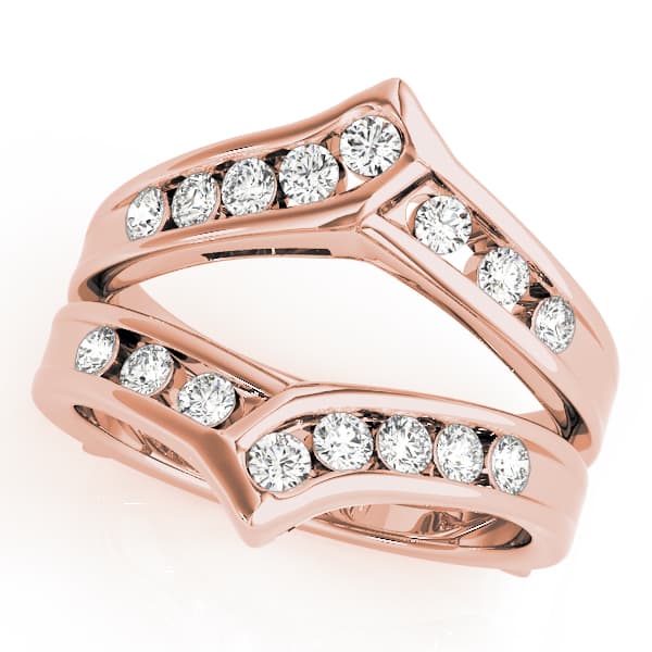 Channel Set Wraps & Inserts Wedding Bands (0.48 ct. tw.), Front view in rose gold