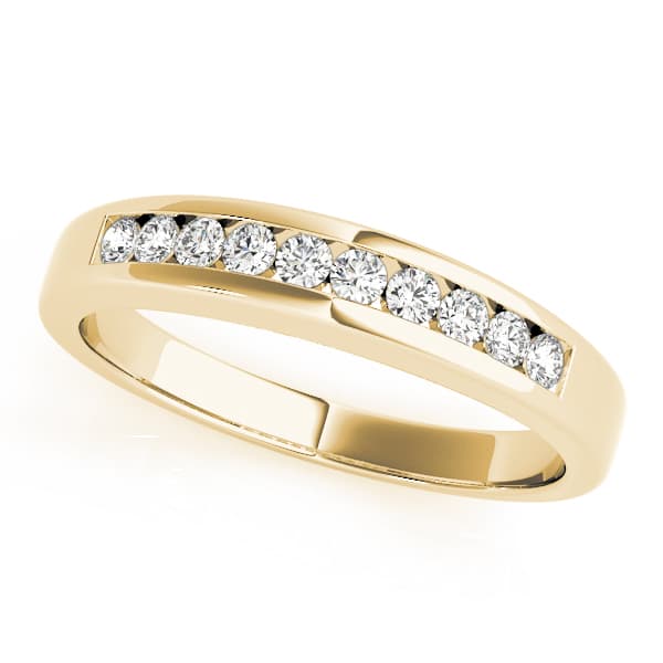 Channel Set Wedding Band (0.2 ct. tw.), Front view in yellow gold