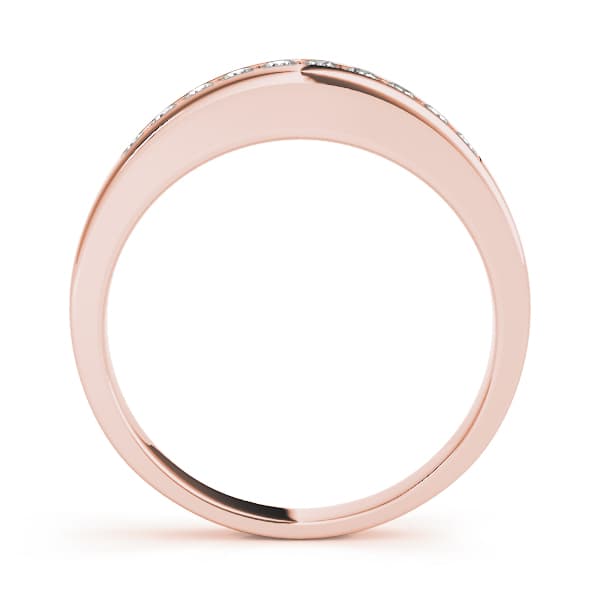 Channel Set Wedding Band (0.2 ct. tw.), Side view in rose gold