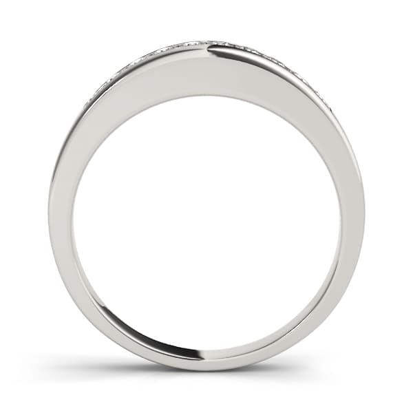 Channel Set Wedding Band (0.2 ct. tw.), Side view in white gold or platinum