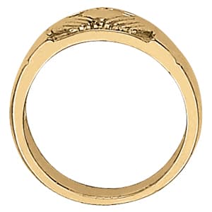 Religious Claddagh Color Ring (0.18 ct. tw.), Side view in white gold or platinum