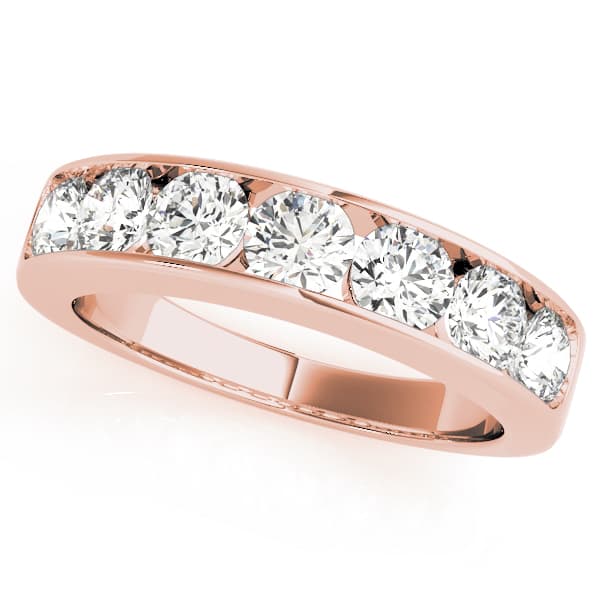 Channel Set Wedding Band (1/2 ct. tw.), Front view in rose gold
