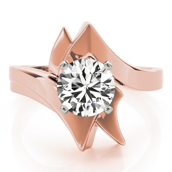 Solitaire Engagement Ring, style 81544, On hand view in rose gold
