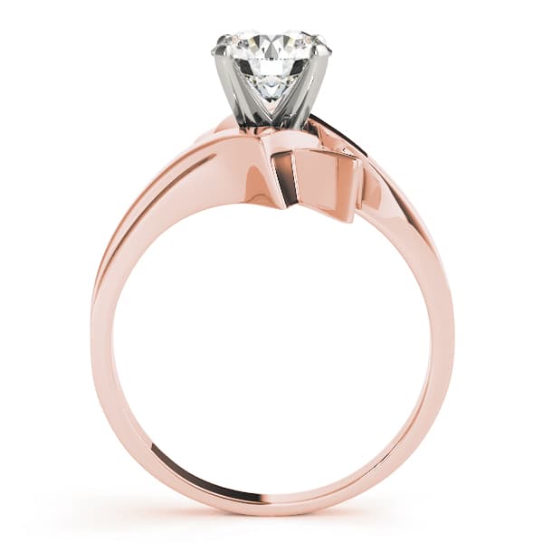 Solitaire Engagement Ring, style 81544, Side view in rose gold