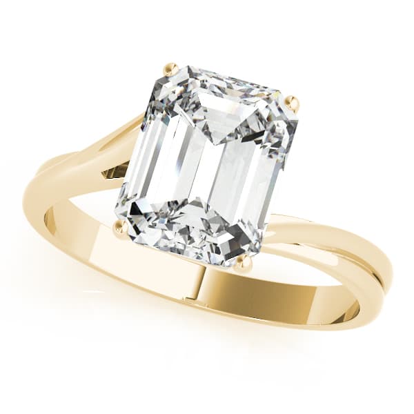 Bypass Solitaire Engagement Ring, style 81546, Front view in yellow gold