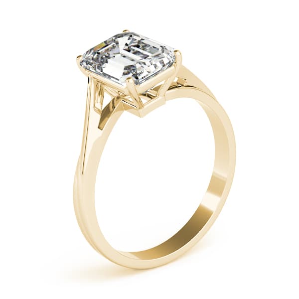 Bypass Solitaire Engagement Ring, style 81546, Angle view in yellow gold
