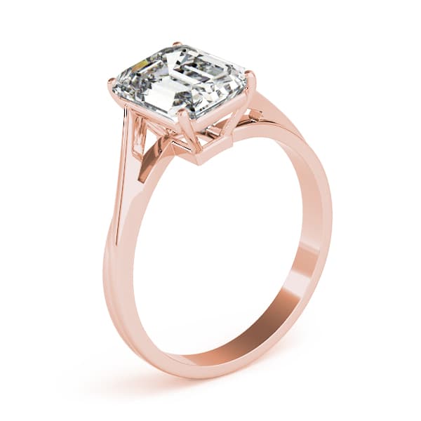 Bypass Solitaire Engagement Ring, style 81546, Angle view in rose gold