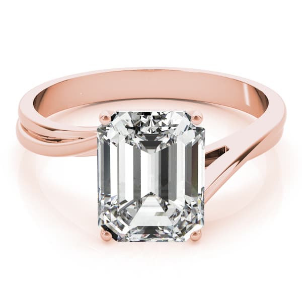 Bypass Solitaire Engagement Ring, style 81546, On hand view in rose gold