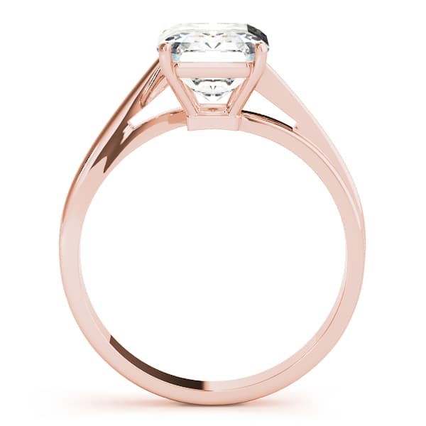 Bypass Solitaire Engagement Ring, style 81546, Side view in rose gold