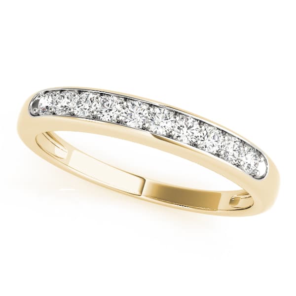 Channel Set Wedding Bands (1/4 ct. tw.), Front view in yellow gold