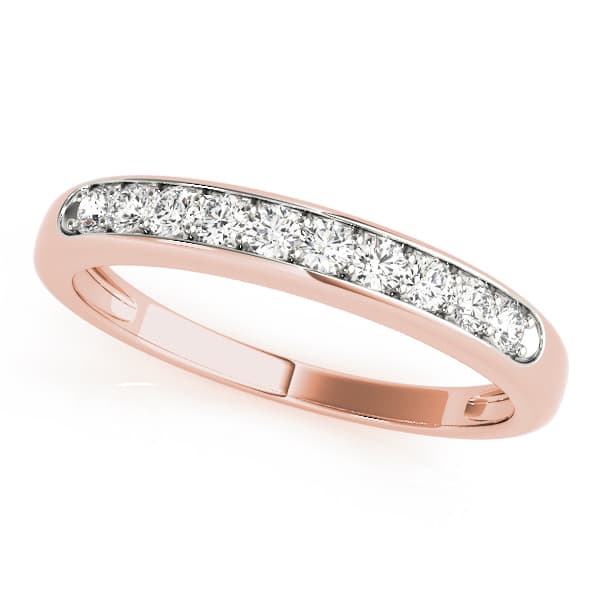 Channel Set Wedding Bands (1/4 ct. tw.), Front view in rose gold