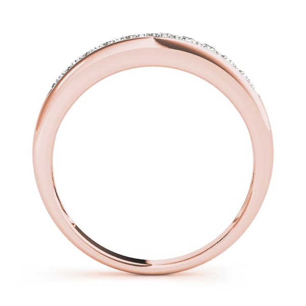 Channel Set Wedding Bands (1/4 ct. tw.), Side view in rose gold