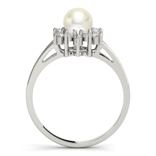 Pearl Color Ring (1/4 ct. tw.), Side view in white gold or platinum