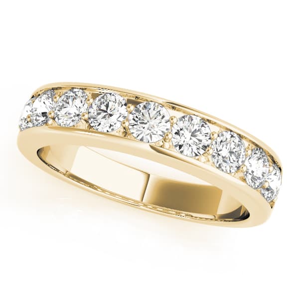 Channel Set Wedding Band (0.99 ct. tw.), Front view in yellow gold