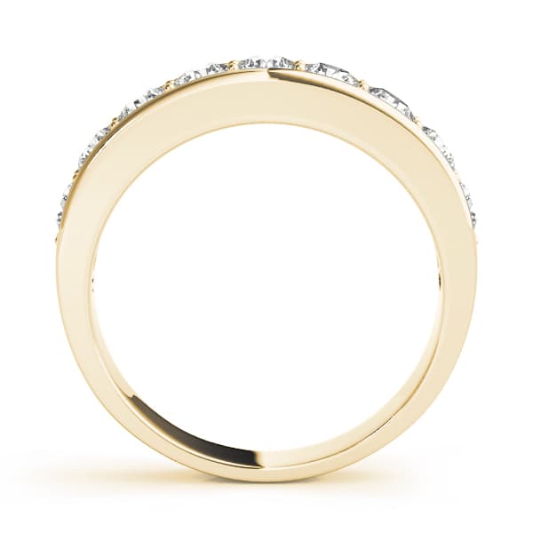 Channel Set Wedding Band (0.99 ct. tw.), Side view in yellow gold