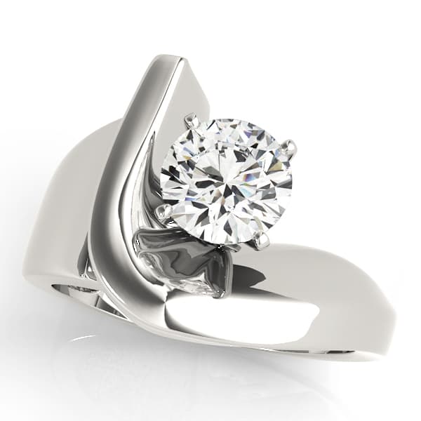 Bypass Solitaire Engagement Ring — style 81578 in 10k White Gold