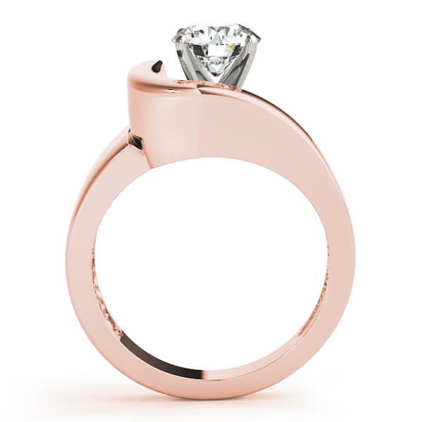 Bypass Solitaire Engagement Ring, style 81578, Side view in rose gold