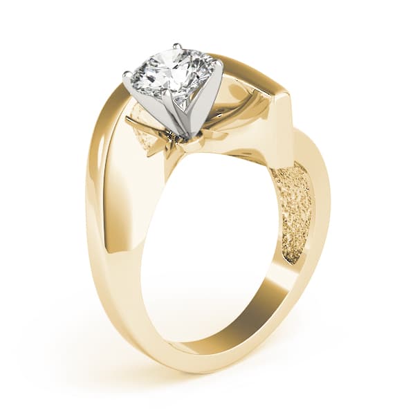 Bypass Solitaire Engagement Ring, style 81578, Top view in yellow gold