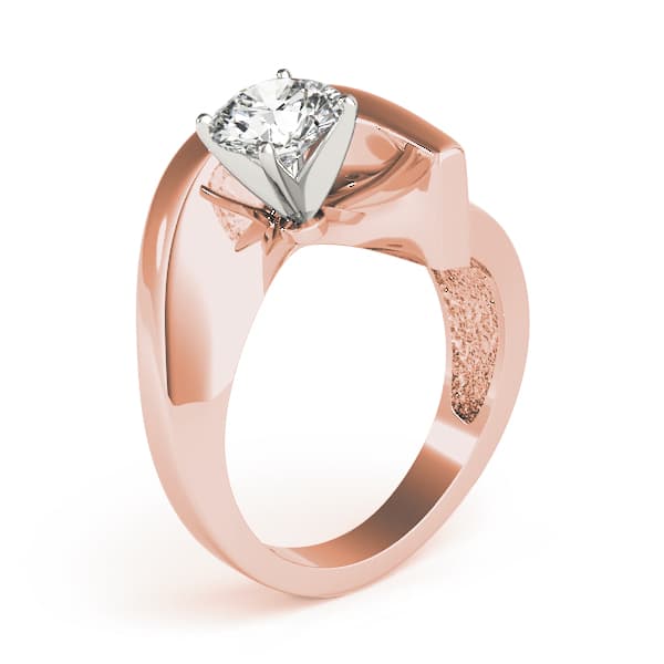 Bypass Solitaire Engagement Ring, style 81578, Top view in rose gold