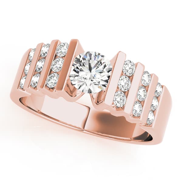 Multi-Row Bar Set Engagement Ring, style 81579, Front view in rose gold