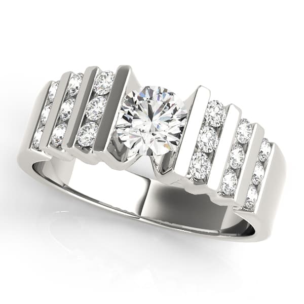Multirow Bar Set Engagement Ring — style 81579 in 10k White Gold