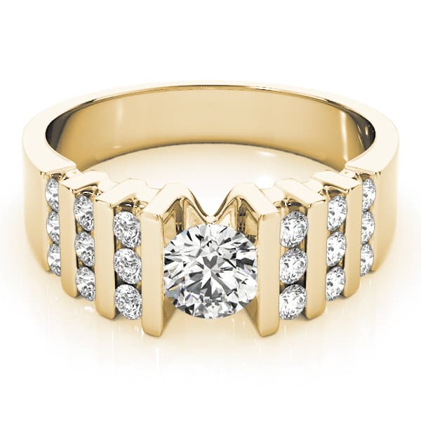 Multi-Row Bar Set Engagement Ring, style 81579, On hand view in yellow gold