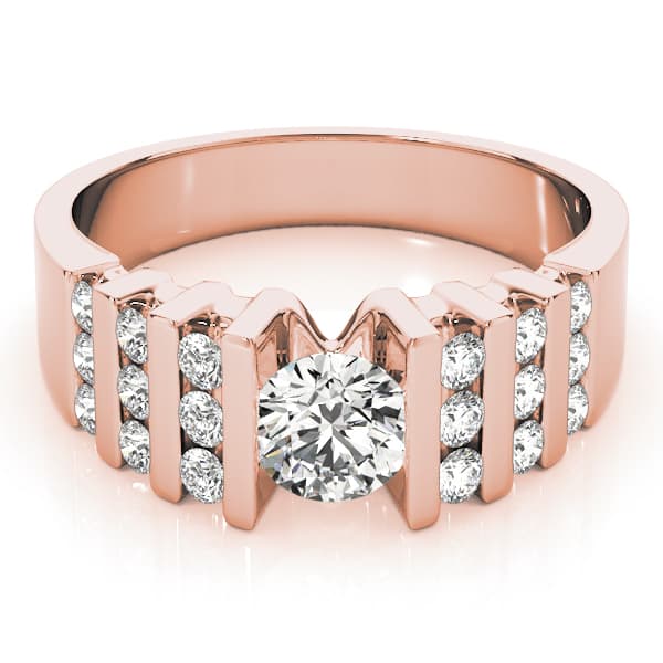 Multi-Row Bar Set Engagement Ring, style 81579, On hand view in rose gold