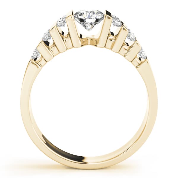 Multi-Row Bar Set Engagement Ring, style 81579, Side view in yellow gold