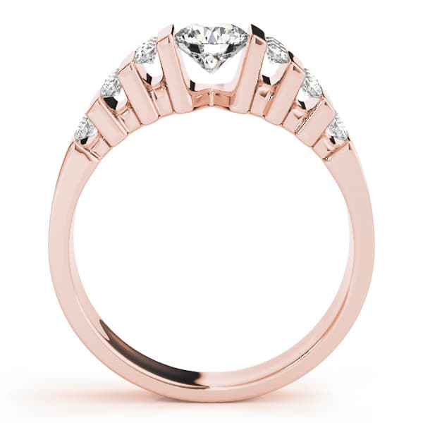 Multi-Row Bar Set Engagement Ring, style 81579, Side view in rose gold