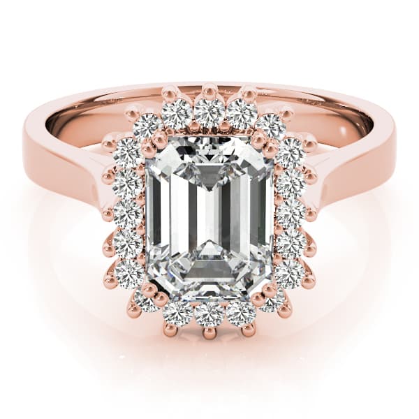 Emerald Gemstone Ring, style 81585, On hand view in rose gold