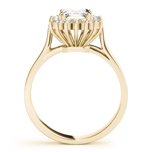 Emerald Gemstone Ring, style 81585, Side view in yellow gold