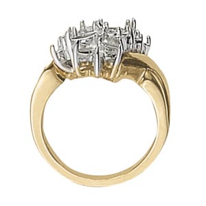 Marquise Color Ring (0.2 ct. tw.), Side view in white gold or platinum