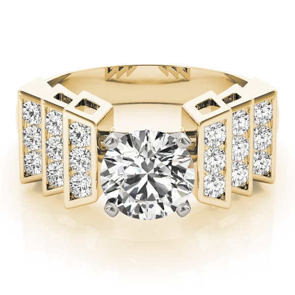 Multi-Row Engagement Ring, style 81589, On hand view in yellow gold
