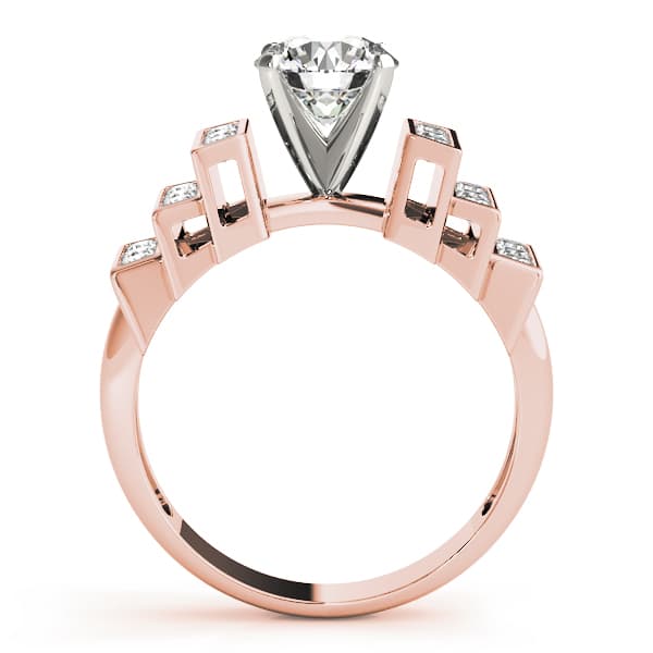 Multi-Row Engagement Ring, style 81589, Side view in rose gold