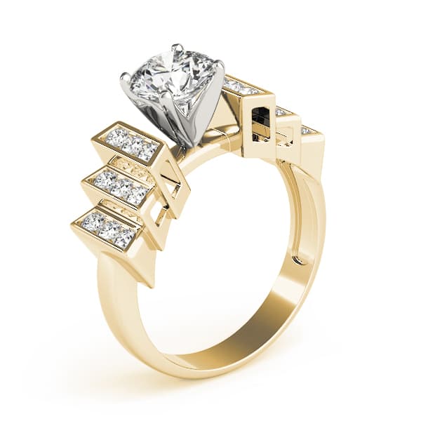 Multi-Row Engagement Ring, style 81589, Top view in yellow gold