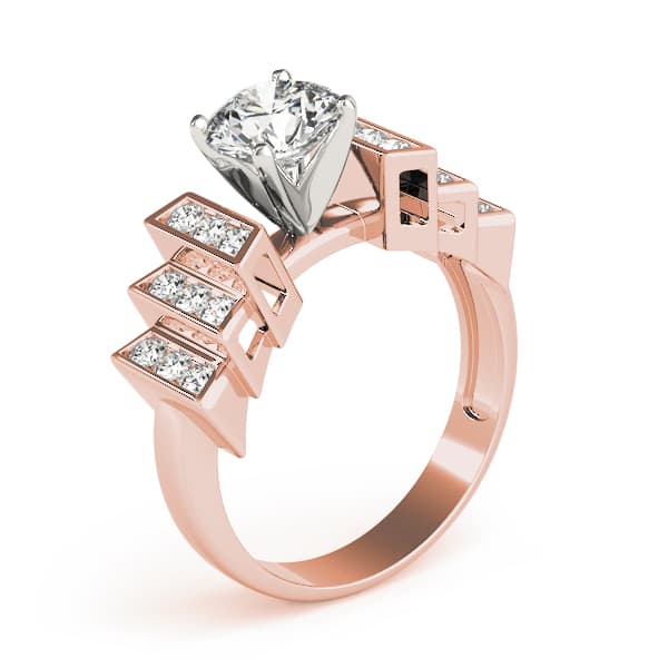 Multi-Row Engagement Ring, style 81589, Top view in rose gold
