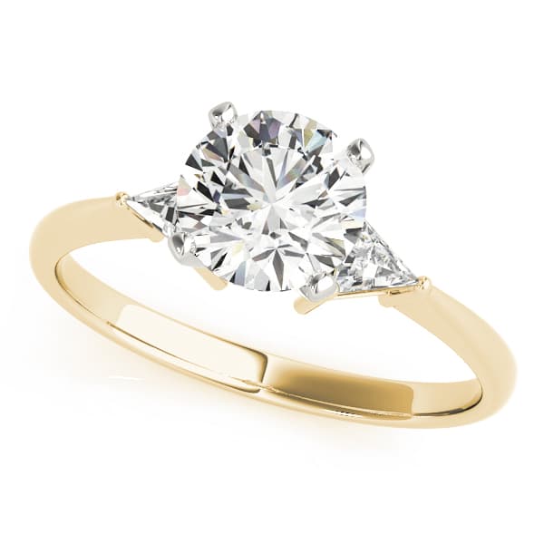 3-Stone Trillion Engagement Ring in Yellow gold