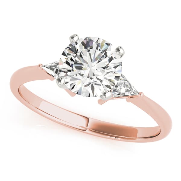 3-Stone Trillion Engagement Ring in Rose gold
