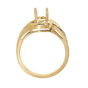 Bypass Oval Color Ring (0.08 ct. tw.), Side view in white gold or platinum