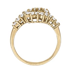 Pearl Gemstone Ring (0.54 ct. tw.), Side view in white gold or platinum
