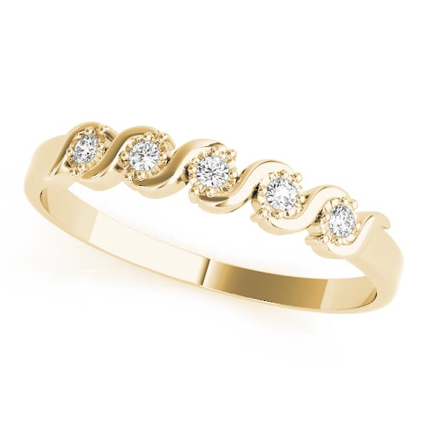S Wedding Band (0.05 ct. tw.), Front view in yellow gold