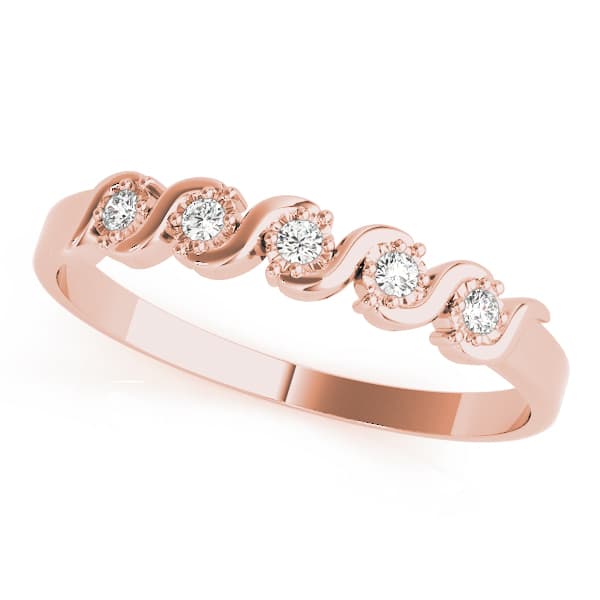 S Wedding Band (0.05 ct. tw.), Front view in rose gold